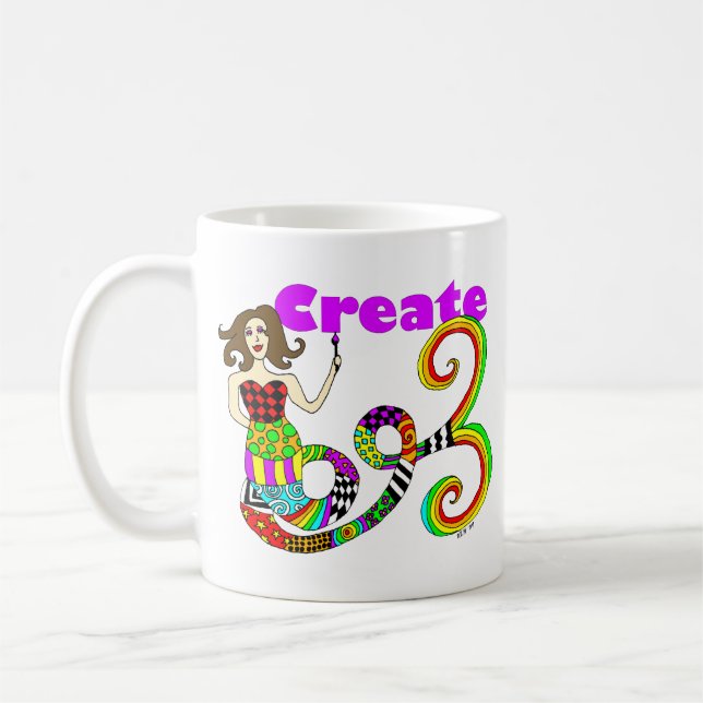 Create Colourful Mermaid Muse Coffee Mug (Left)