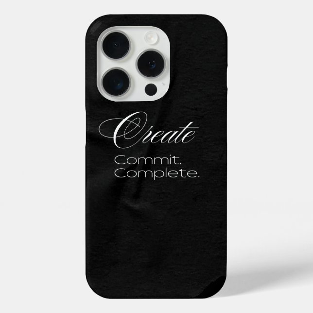 'Create. Commit. Complete.' Minimalist Typography  Case-Mate iPhone Case (Back)