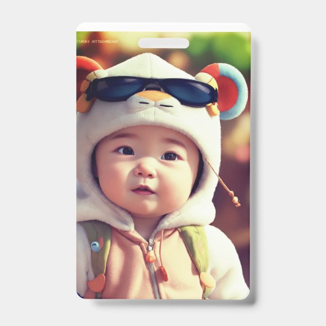 Create Custom Baby Shower Invitations with Zazzle ID Badge (Front)