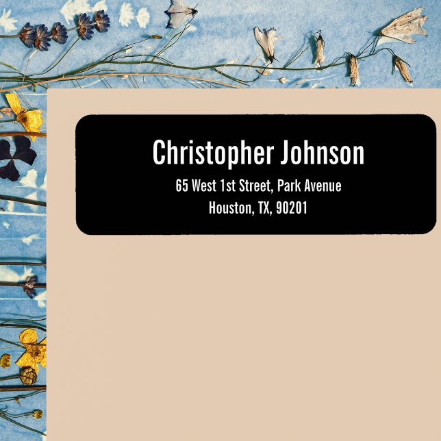 Create Custom Black Modern Return Address Label (Create Custom Black Modern Return Address Label)
