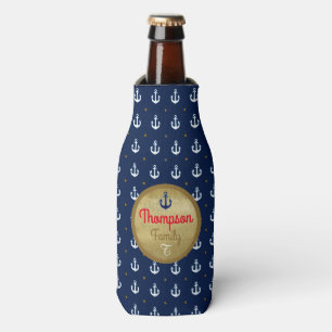 create custom can cooler monogrammed with anchors