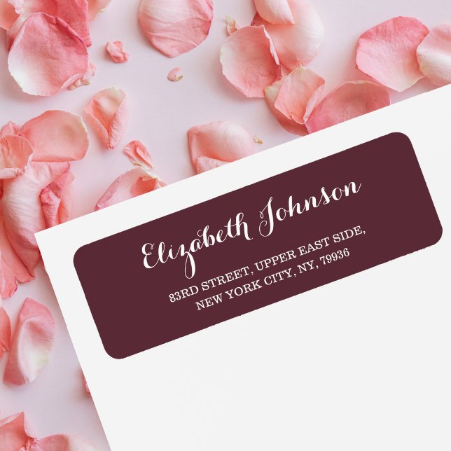 Create Custom Elegant Burgundy Return Address (Create Custom Elegant Burgundy Return Address Label)