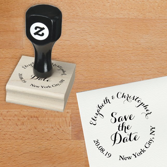 Create Custom Elegant Script Save the Date Wedding Rubber Stamp (Create Custom Elegant Script Save the Date Wedding Rubber Stamp)