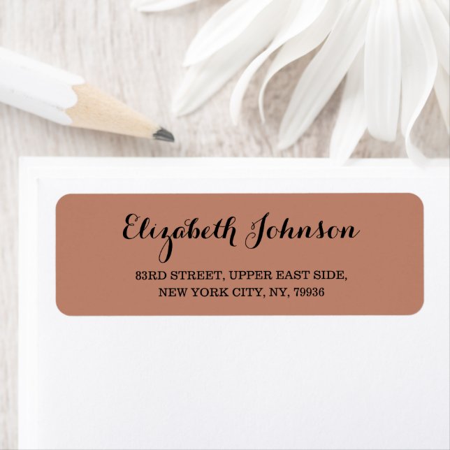 Create Custom Elegant Terracotta Return Address (Insitu)