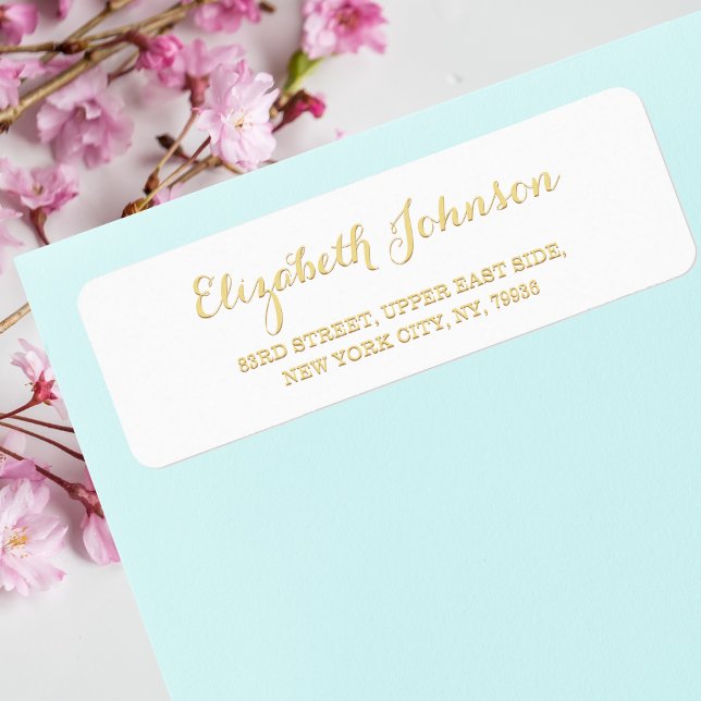 Create Custom Golden Elegant Return Address Label (Create Custom Golden Elegant Return Address Label)