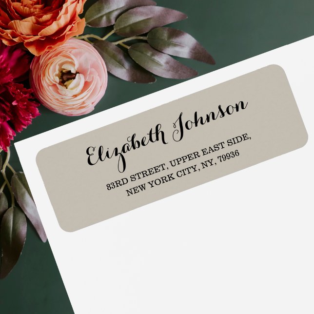 Create Custom Modern Elegant Taupe Return Address (Create Custom Modern Elegant Taupe Return Address Label)