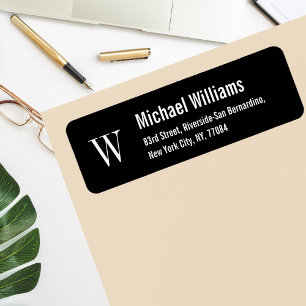 Create Custom Monogram Modern Return Address Label