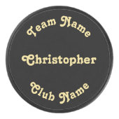 Create Custom Monogrammed Player Team Club Name Hockey Puck (Front)