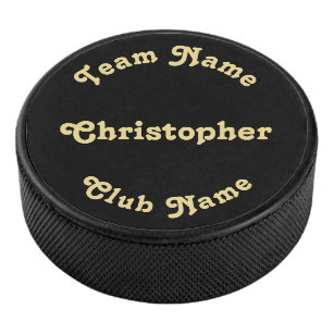 Create Custom Monogrammed Player Team Club Name Hockey Puck