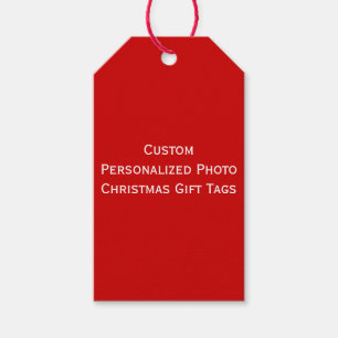 Create Custom Personalised Red Christmas Gift Tags