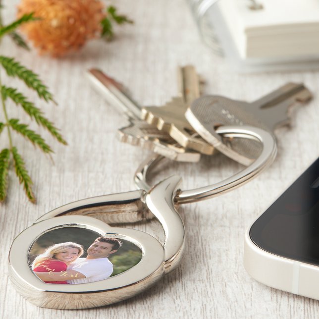 Create Custom Photo Birthday Valentines Day Heart Key Ring (Create Custom Photo Birthday Valentines Day Heart Keychain)