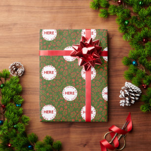 Create Custom Photo Logo Modern Flower Christmas Wrapping Paper