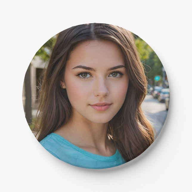 create Custom Photo Paper Plate, easy edit Plate (Front)