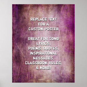 Create Custom Quote Brown Raspberry Grunge Texture Poster