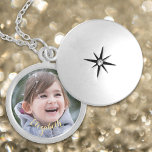 Create Custom Silver Plated Photo Locket Necklace<br><div class="desc">Create your own custom made, personalised, UV resistant and waterproof, monogrammed, stylish, beautiful, custom made, sterling silver plated round photo locket necklace. Simply add your photo (your photo or family / couple / kids / pet photo) and text (your name or couples names / wedding date / monogram / initials),...</div>