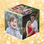 Create Custom Solid Wood Five 4 x 4 Photos Text Cube<br><div class="desc">Create your own custom, personalised, solid wood, beautiful elegant faux gold script / typography, five 4" x 4" photos panels photo cube. To customise, simply add your favourite family / couple / kids / pets / wedding / travel photos to the five sides, , and type in your text /...</div>