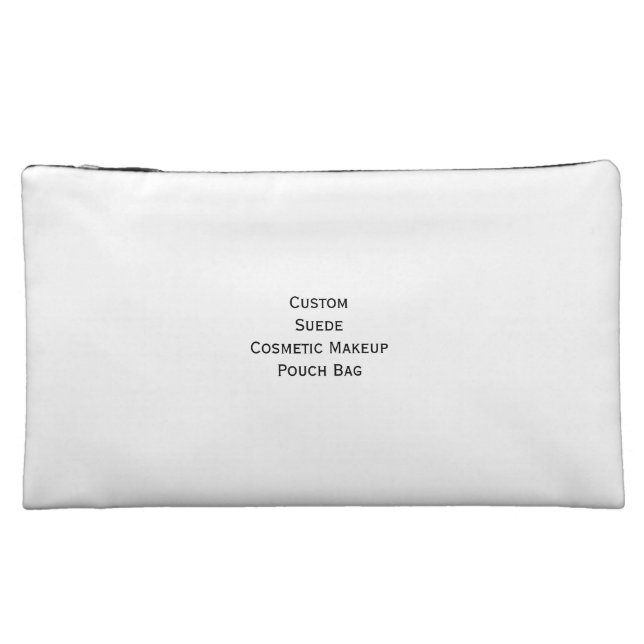 Create Custom Suede Cosmetics Makeup Zip Pouch Bag (Back)