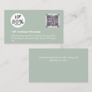 Create Customer VIP Discount Packaging QR Codes Enclosure Card