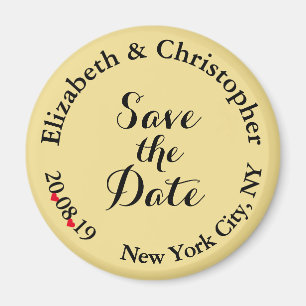 Create Elegant Black Gold Wedding Save the Date Magnet