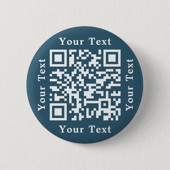Create Eucalyptus Blue Website URL Scan Me QR Code 6 Cm Round Badge (Front)