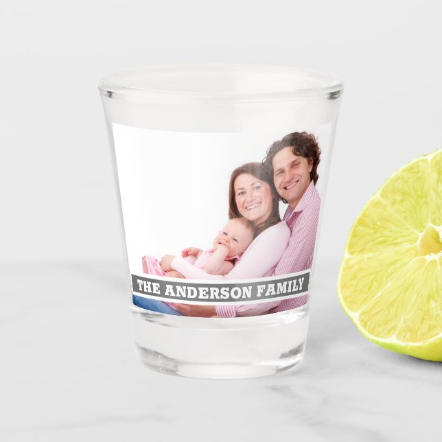Create Family Photo Monogram Shot Glass (Front)