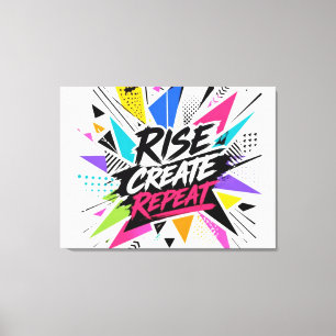 Create Grow Repeat Motivational Typography – Colou Canvas Print