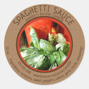 Create Homemade Spaghetti Sauce Classic Round Sticker