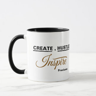 Create Hustle, Inspire Freelance Design Coffee Mug