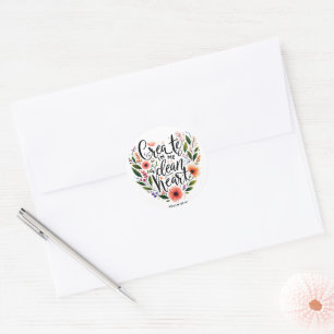 Create in Me a clean Heart floral Classic Round Sticker