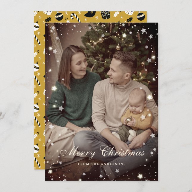 Create Instant Vintage Photo Christmas Holiday Card (Front/Back)