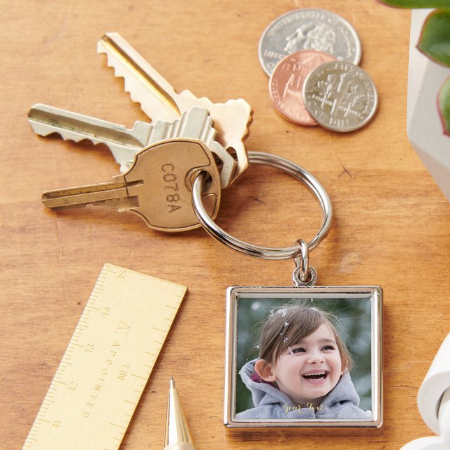 Create Make Custom Photo Text Square Metal Keyring (Create Make Custom Photo Text Square Metal Keyring)