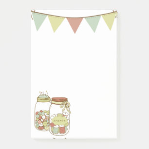 Create mason jar and garland Post-it notes