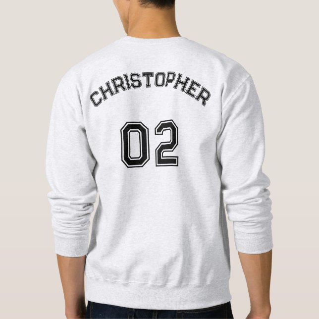 Create Mens Player Name Jersey Number Crewneck Sweatshirt (Back)