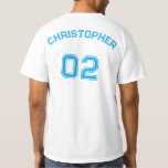 Create Mens Player Name Jersey Number Value Cotton T-Shirt<br><div class="desc">Create your own custom, personalised, cool, stylish blue typography / font / script, monogrammed player name jersey number white, classic silhouette, heavyweight, extra durabe, pre-shrunk, 100% cotton, mens team / club / league / personal value tee t-shirt tshirt. Simply type in your name / player name and player jersey number,...</div>