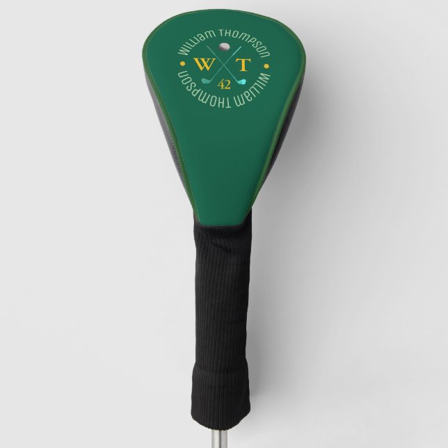 Create Modern Monogram for a Golf-Player Golf Head Cover (Front)