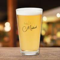 Create Modern Typography Monogrammed Beer Glass