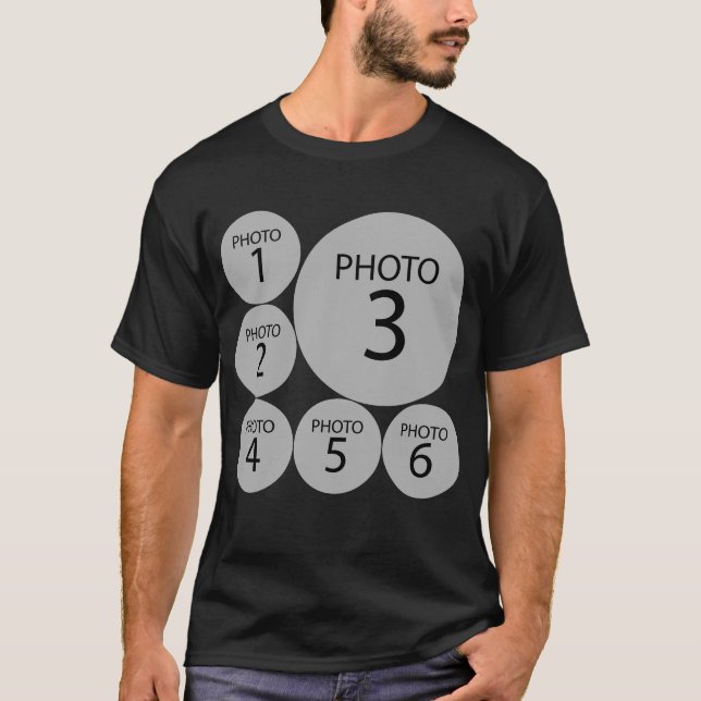 Create Original template 6 ROUND PHOTO COLLAGE T-Shirt (Front)
