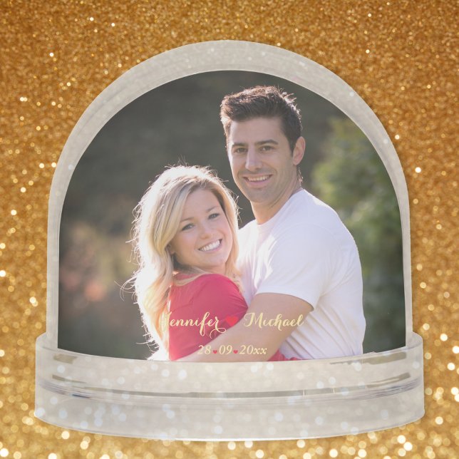 Create Our First Christmas Newlywed Couple Photo Snowglobe (Create Our First Christmas Newlywed Couple Photo Snow Globes)
