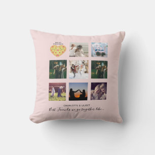 Create Own BFF Photo Collage Pizza Gift Cushion