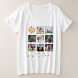 Create Own BFF Photo Collage Pizza Gift Plus Size T-Shirt