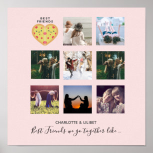 Create Own BFF Photo Collage Pizza Gift Poster