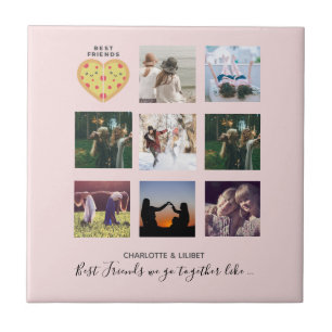 Create Own BFF Photo Collage Pizza Gift Tile