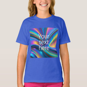 create own image text sticker luminous hologram T-Shirt