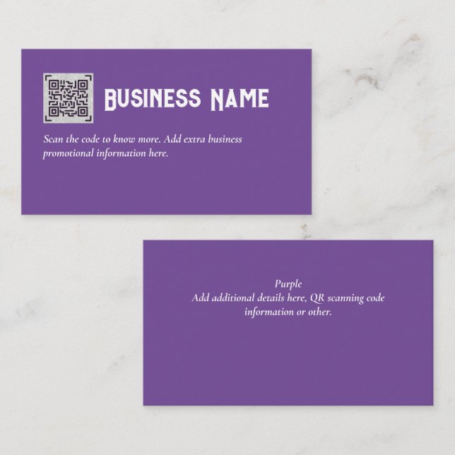Create own QR Code Business Card - Lots of Colours (Front/Back)