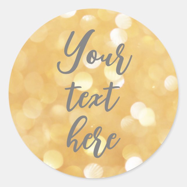 create own sticker text  gold sparkle glitter (Front)