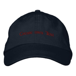 Create own Text Printed Navy Colour Embroidered Hat