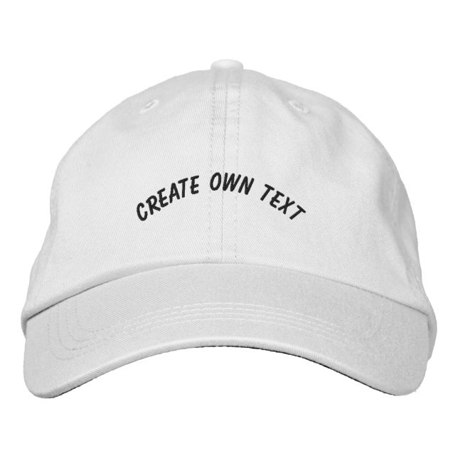 Create own Text Printed White-Hat Embroidered Hat (Front)