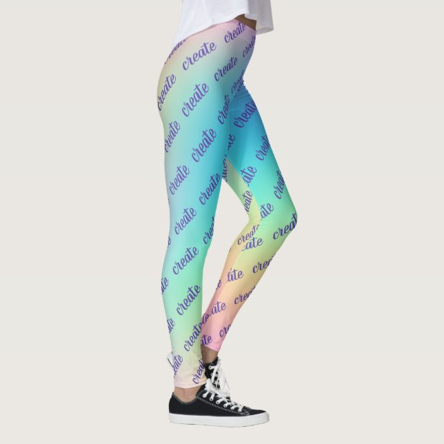 "Create" Pastel Rainbow Gradient Leggings (Right)