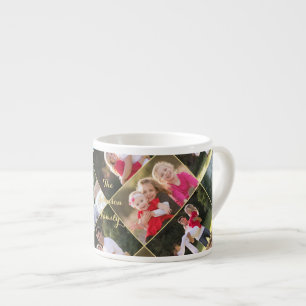 Create Personalised 5 Photo Collage Gold Monogram Espresso Cup