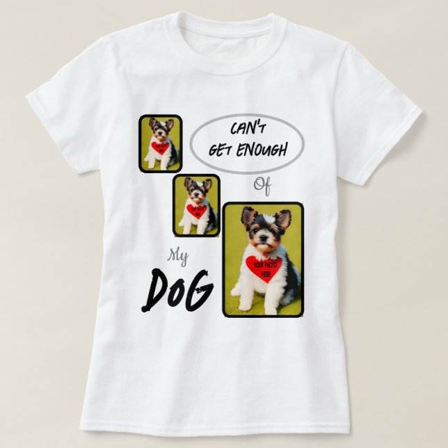 Create/Personalised Dog 3-Panel Photos T-Shirt (Design Front)